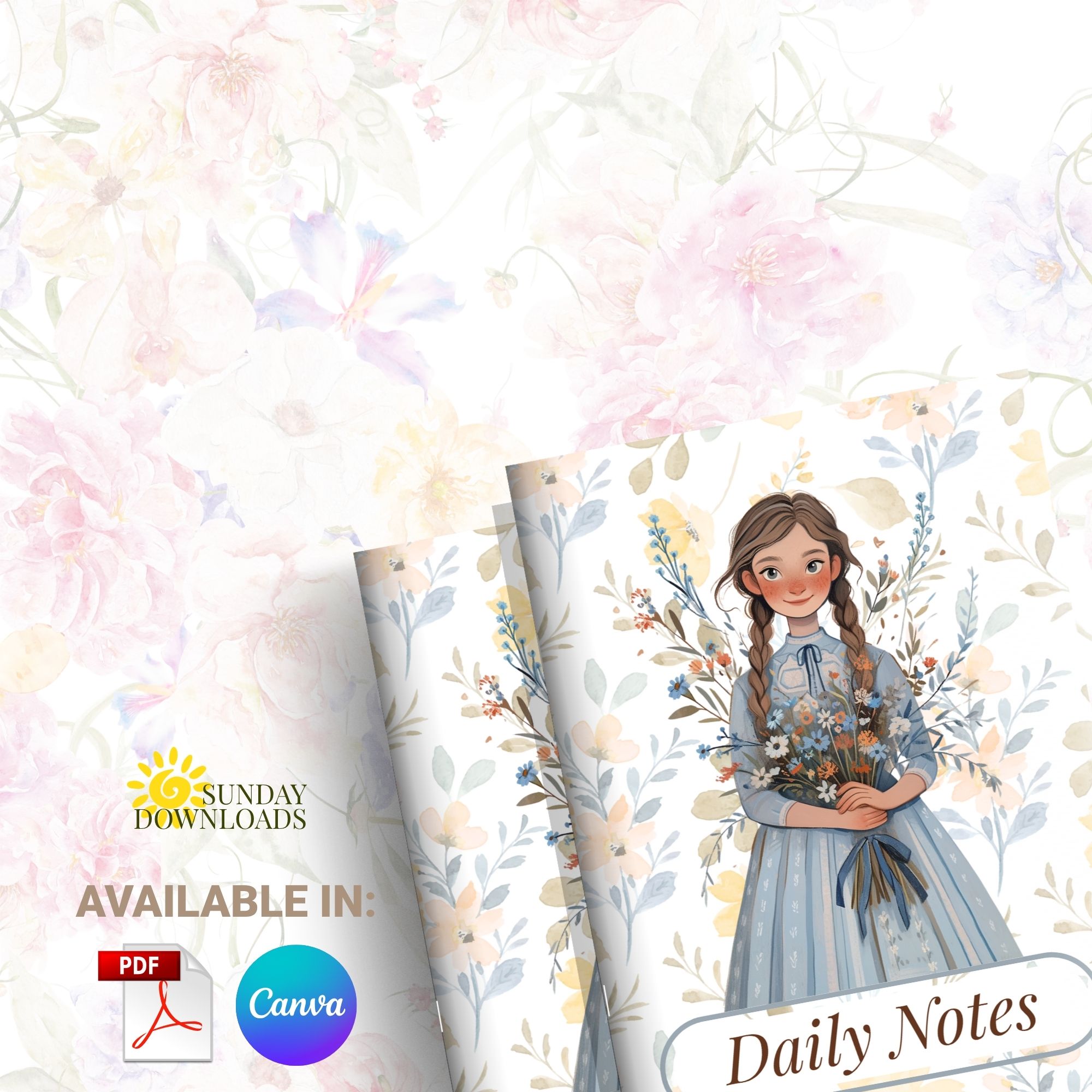 Cottagecore Notebook Cover Bundle (Spring and Bind) | Editable Canva Ready to Print PDF Instant Download - Image 18