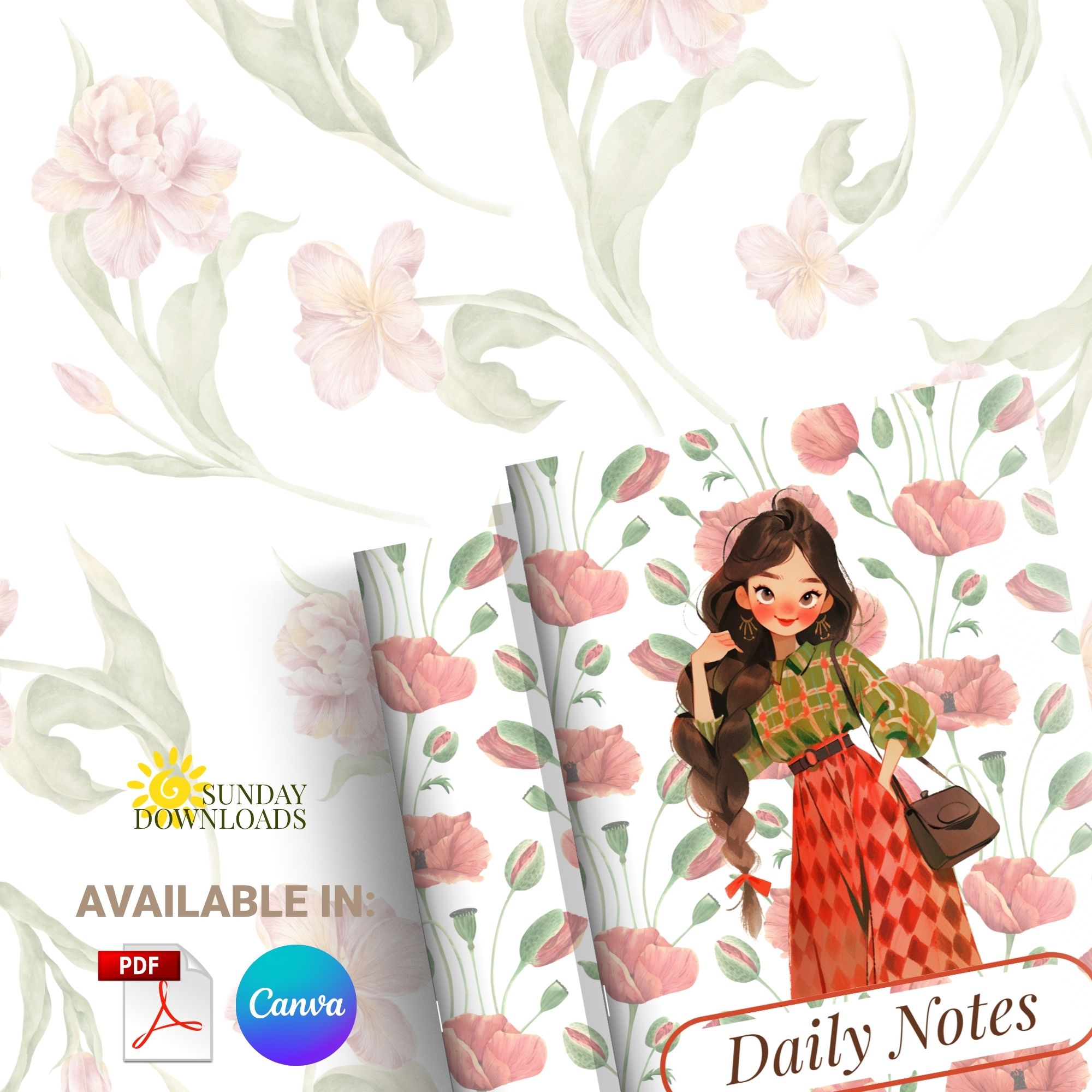 Cottagecore Notebook Cover Bundle (Spring and Bind) | Editable Canva Ready to Print PDF Instant Download - Image 21