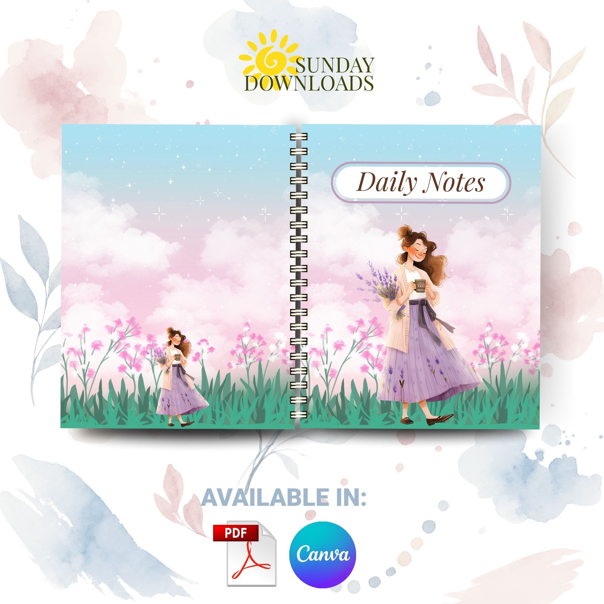 Cottagecore Notebook Cover Bundle (Spring and Bind) | Editable Canva Ready to Print PDF Instant Download - Image 11