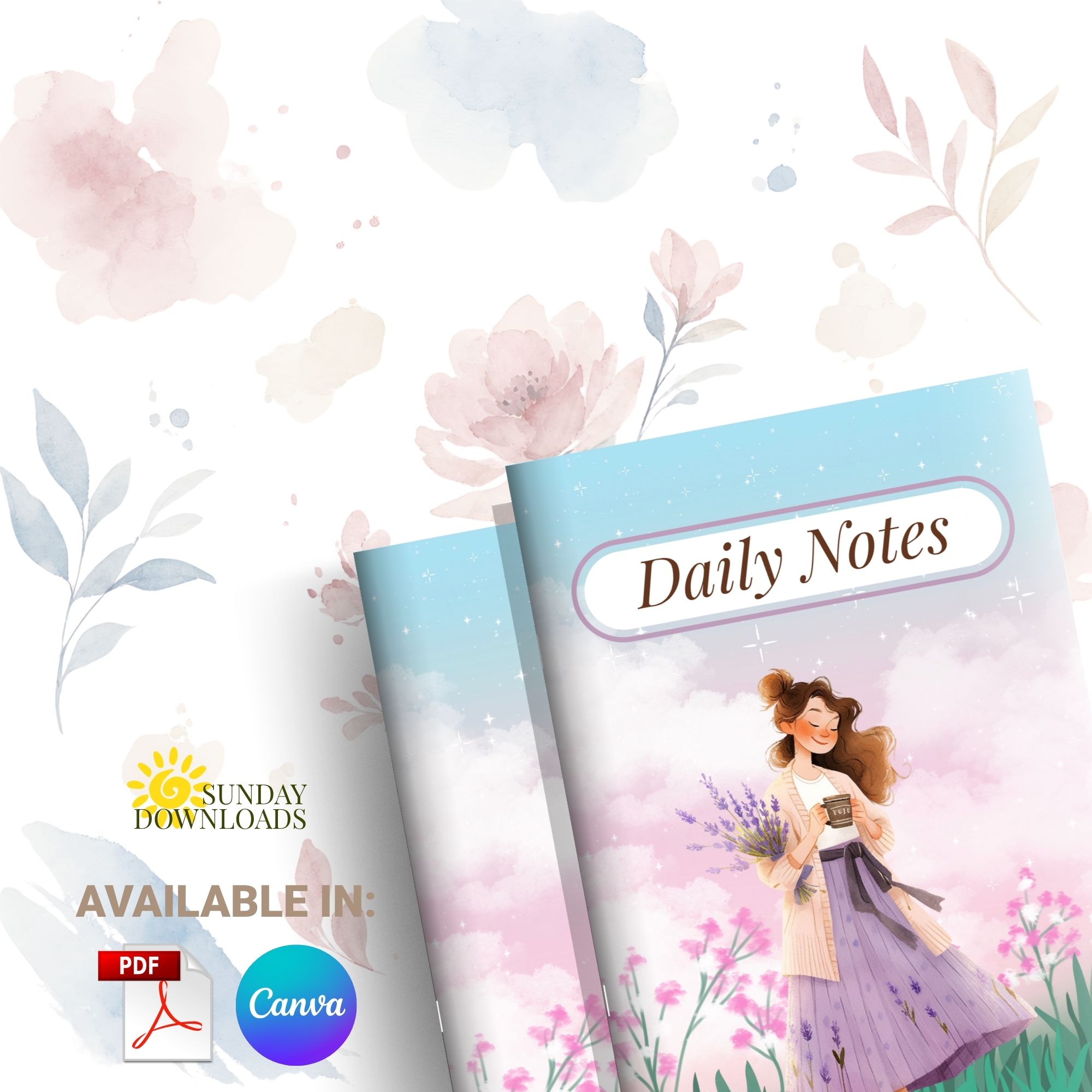 Cottagecore Notebook Cover Bundle (Spring and Bind) | Editable Canva Ready to Print PDF Instant Download - Image 12