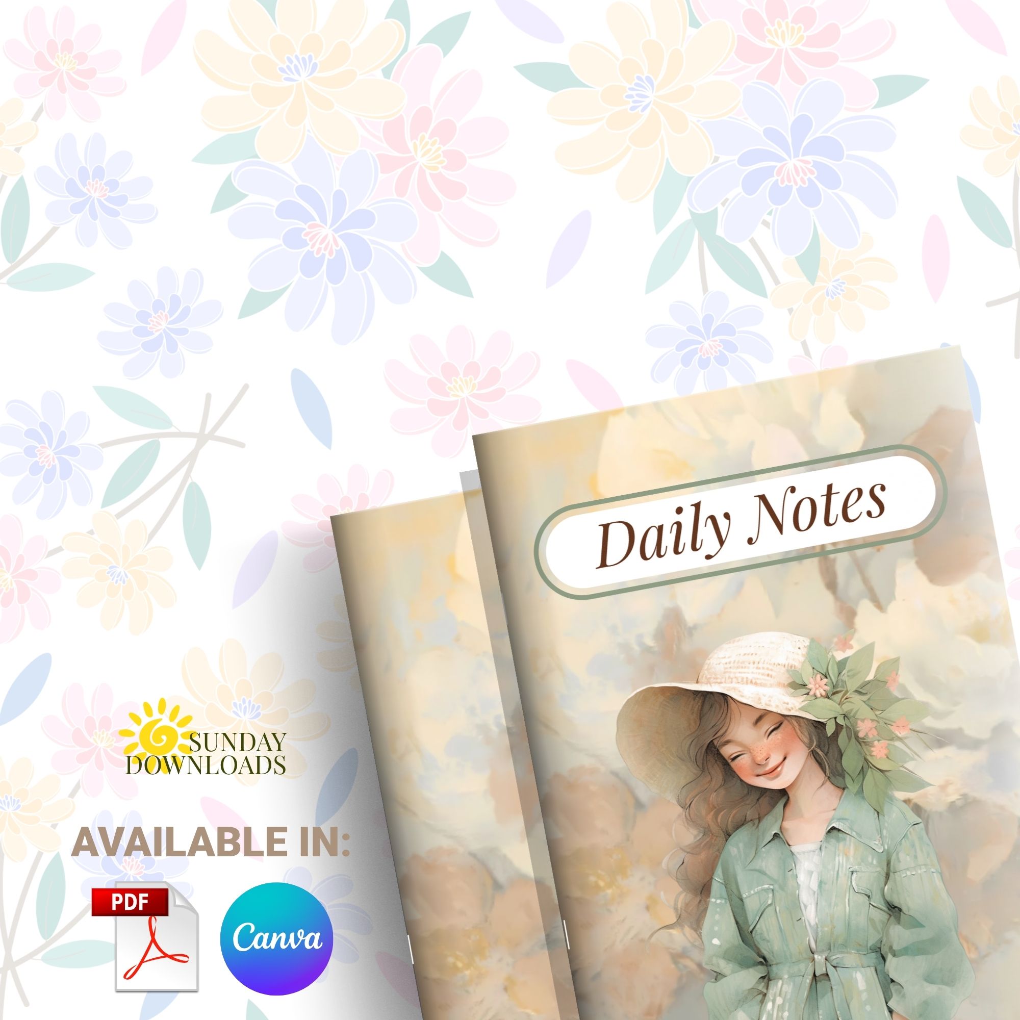 Cottagecore Notebook Cover Bundle (Spring and Bind) | Editable Canva Ready to Print PDF Instant Download - Image 15